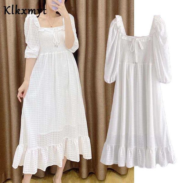 klkxmyt za summer dress women fashion white plaid elastic midi puff short sleeve female chic party elegant vestidos 210527, Black;gray
klkxmyt za summer dress women fashion white plaid elastic midi puff short sleeve female chic party elegant vestidos 210527, Black;gray