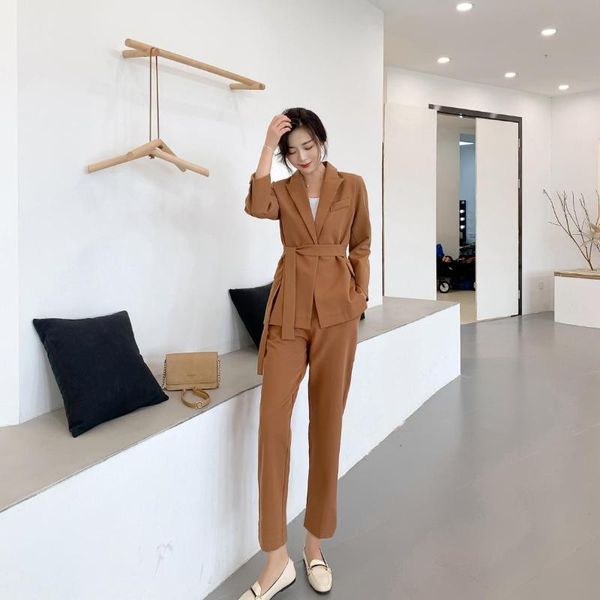 autumn winter women lace up pant suit notched blazer jacket & office wear suits female sets women's two piece pants, White
autumn winter women lace up pant suit notched blazer jacket & office wear suits female sets women's two piece pants, White