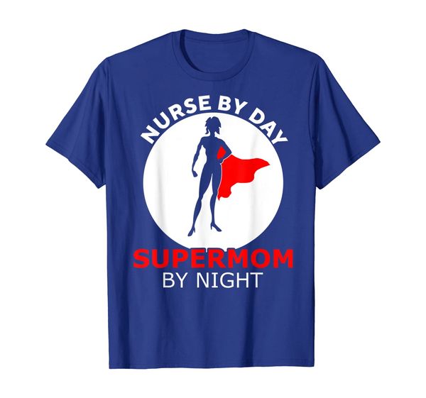 nurse by day supermom by night cute t-shirt for mother's day, White;black 
nurse by day supermom by night cute t-shirt for mother's day, White;black