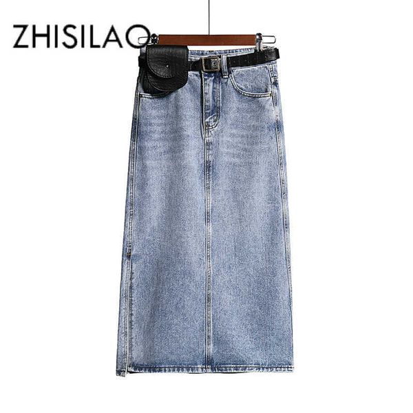 long denim skirt women vintage high wasit jeans skirt with belt plus size straight a-line pencil skirt elegant summer chic 210923, Black
long denim skirt women vintage high wasit jeans skirt with belt plus size straight a-line pencil skirt elegant summer chic 210923, Black