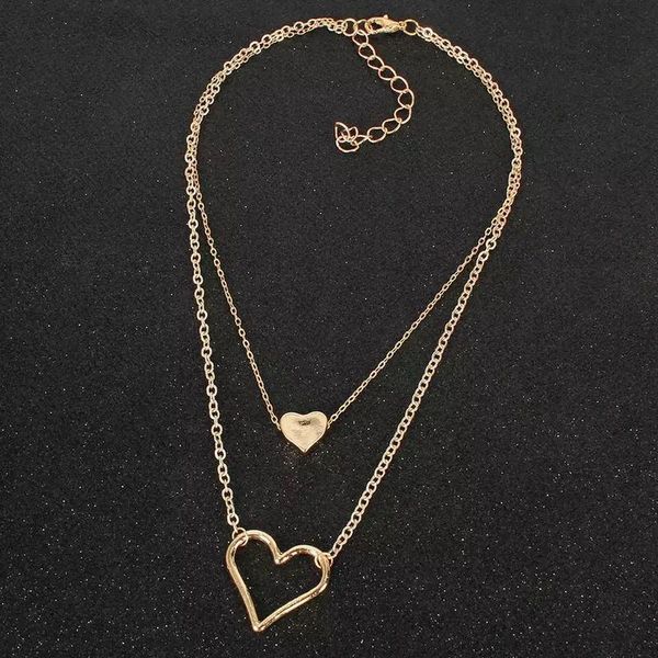 chains punk gold color double layer hollow small sequins love hearts necklaces & pendants for women valentine's day, Silver
chains punk gold color double layer hollow small sequins love hearts necklaces & pendants for women valentine's day, Silver