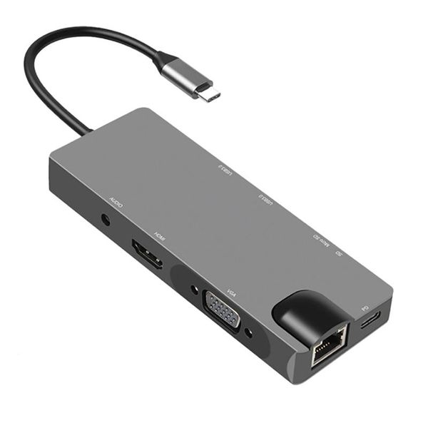 in 1 usb c hub, docking station with usb3.0x2 + sd/tf vga audio rj45 pd for pc lapstations
in 1 usb c hub, docking station with usb3.0x2 + sd/tf vga audio rj45 pd for pc lapstations