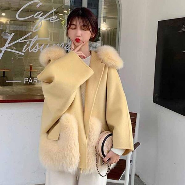 women's fur & faux ladies 2021 casual genuine wool coat light yellow natural hood luxury winter jacket with pocket, Black
women's fur & faux ladies 2021 casual genuine wool coat light yellow natural hood luxury winter jacket with pocket, Black