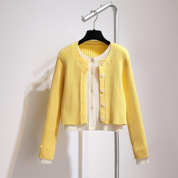 women's knits & tees 2021 autumn sweater cardigan coat female knitwear, White
women's knits & tees 2021 autumn sweater cardigan coat female knitwear, White
