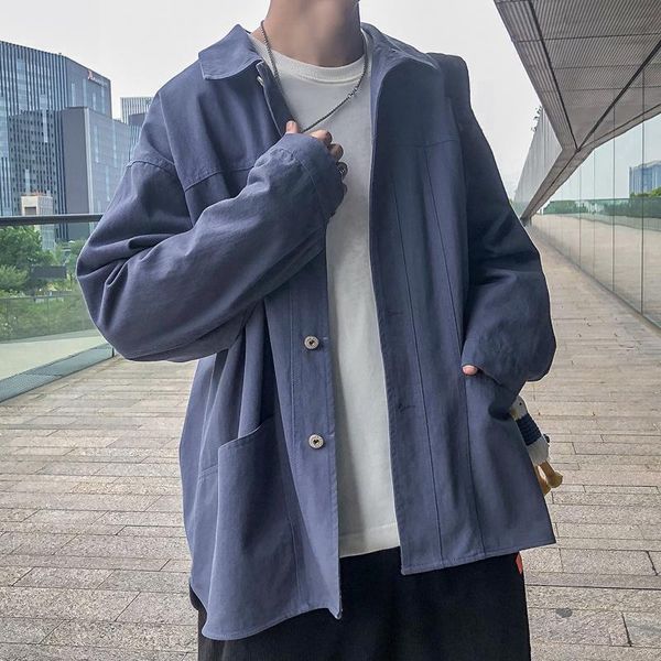 men's jackets autumn gray blue cotton jacket fashion retro pocket tooling mens streetwear loose hip hop washed men, Black;brown
men's jackets autumn gray blue cotton jacket fashion retro pocket tooling mens streetwear loose hip hop washed men, Black;brown