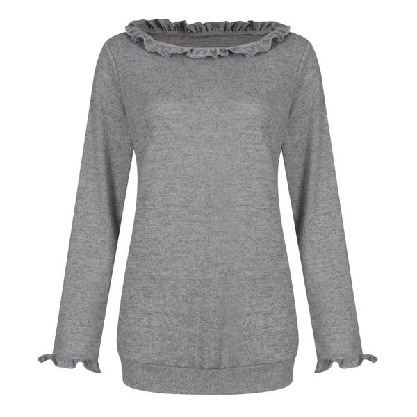 women's hoodies & sweatshirts office knitted pullovers woolen winter casual solid color ruffled round neck loose long-sleeved de mujer, Black
women's hoodies & sweatshirts office knitted pullovers woolen winter casual solid color ruffled round neck loose long-sleeved de mujer, Black