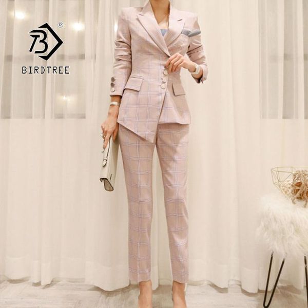autumn women's blazer pants suit fashion casual slim plaid single-breasted notched office lady two pieces set s96916d piece, White
autumn women's blazer pants suit fashion casual slim plaid single-breasted notched office lady two pieces set s96916d piece, White