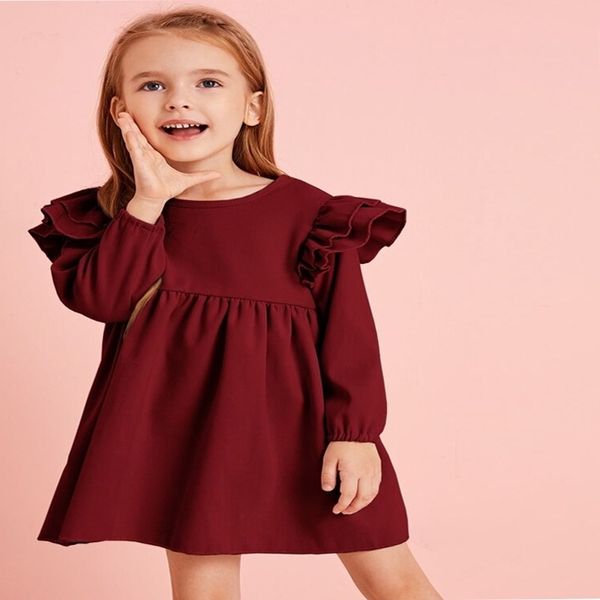 2020 spring autumn long sleeved sweater girls' dress middle and small children's flying sleeve pure cotton round neck princess ski, Red;yellow 
2020 spring autumn long sleeved sweater girls' dress middle and small children's flying sleeve pure cotton round neck princess ski, Red;yellow