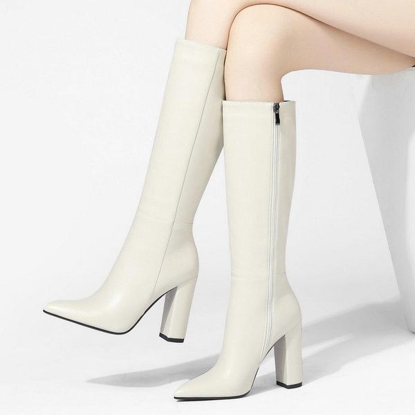 boots fashion pointed toe knee high soft pu leather women zipper heel long autumn winter shoes black beige red
boots fashion pointed toe knee high soft pu leather women zipper heel long autumn winter shoes black beige red