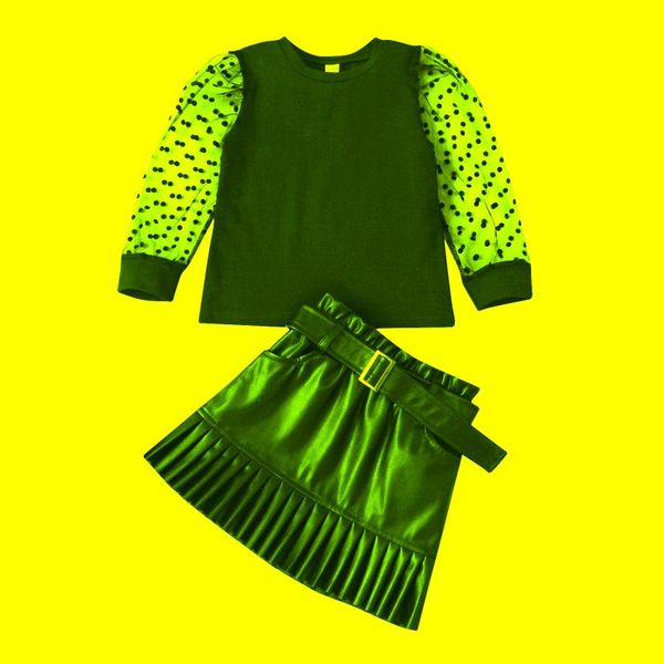 2-7y fashion toddler girls clothes sets 2pcs polka dot mesh puff sleeve t shirts leather a-line skirts clothing, White
2-7y fashion toddler girls clothes sets 2pcs polka dot mesh puff sleeve t shirts leather a-line skirts clothing, White