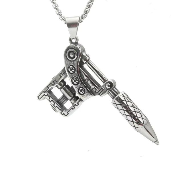 design jewelry personality hip hop punk pistol electric drill screw willow nail great wall pattern men's pendant non fading titanium st, Silver
design jewelry personality hip hop punk pistol electric drill screw willow nail great wall pattern men's pendant non fading titanium st, Silver