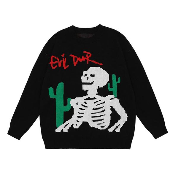men's sweaters hip hop vintage knitted sweater men cartoon skeleton cactus print autumn casual pullover black couple streetwear winter, White;black
men's sweaters hip hop vintage knitted sweater men cartoon skeleton cactus print autumn casual pullover black couple streetwear winter, White;black