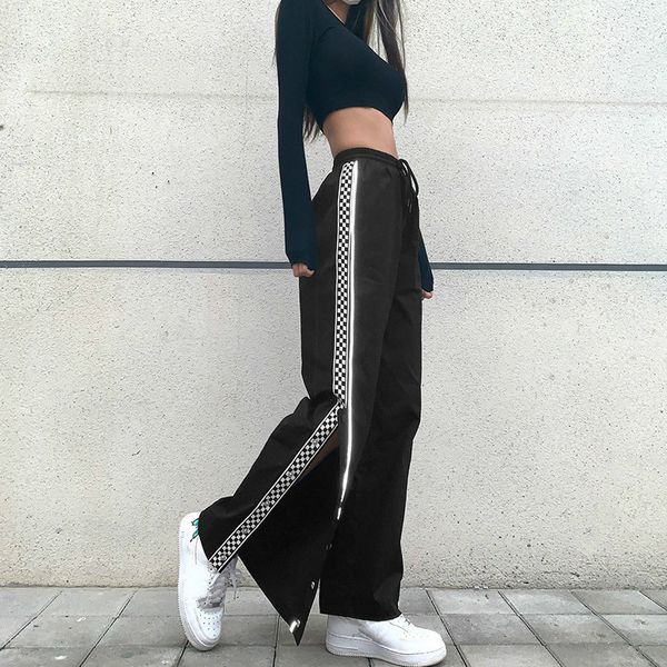 ezgaga woman pants autumn new casual checkerboard glow split button drawstring high waist long trouser elastic joggers sweatpant 210430, Black;white
ezgaga woman pants autumn new casual checkerboard glow split button drawstring high waist long trouser elastic joggers sweatpant 210430, Black;white