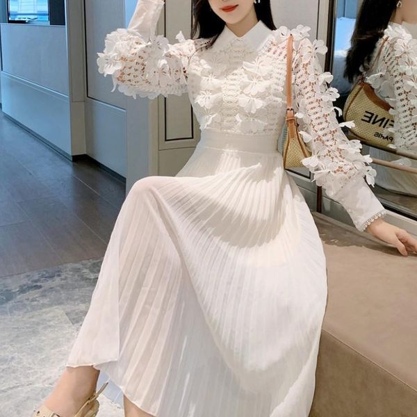 casual dresses luxury runway autumn women pleated dress temperament fashion white 3d flower lace hollow out patchwork chiffon party midi, Black;gray
casual dresses luxury runway autumn women pleated dress temperament fashion white 3d flower lace hollow out patchwork chiffon party midi, Black;gray