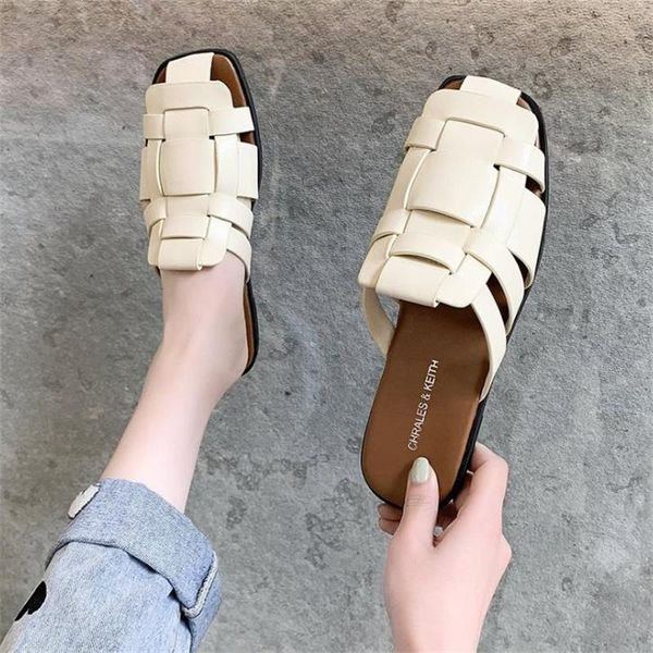 slippers women summer weave leather female slides flat casual ladies sandals slip on outdoor mules shoes flip flops, Black
slippers women summer weave leather female slides flat casual ladies sandals slip on outdoor mules shoes flip flops, Black