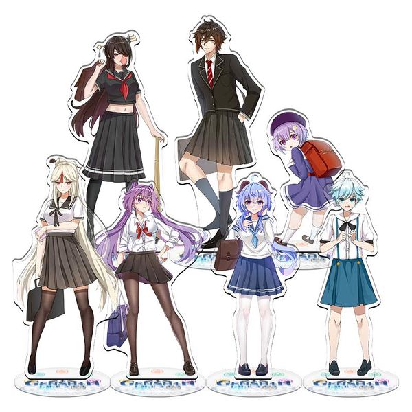 keychains anime figure genshin impact diluc venti klee keqing qiqi acrylic stand model plate desk decor standing sign keychain, Silver
keychains anime figure genshin impact diluc venti klee keqing qiqi acrylic stand model plate desk decor standing sign keychain, Silver