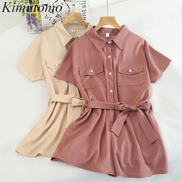women's jumpsuits & rompers kimutomo casual 2021 summer playsuits women korea chic turn-down collar short sleeve single breasted high w, Black;white
women's jumpsuits & rompers kimutomo casual 2021 summer playsuits women korea chic turn-down collar short sleeve single breasted high w, Black;white