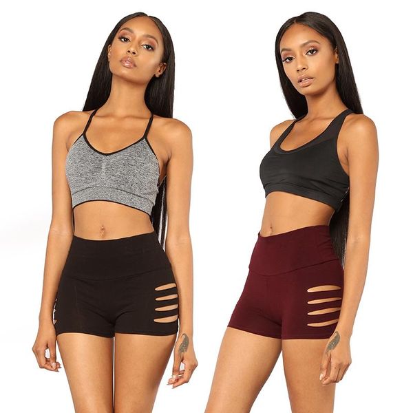 gym clothing summer side hole sports shorts comfortable high waist stretch three pants rise fitness trainning, White;black
gym clothing summer side hole sports shorts comfortable high waist stretch three pants rise fitness trainning, White;black