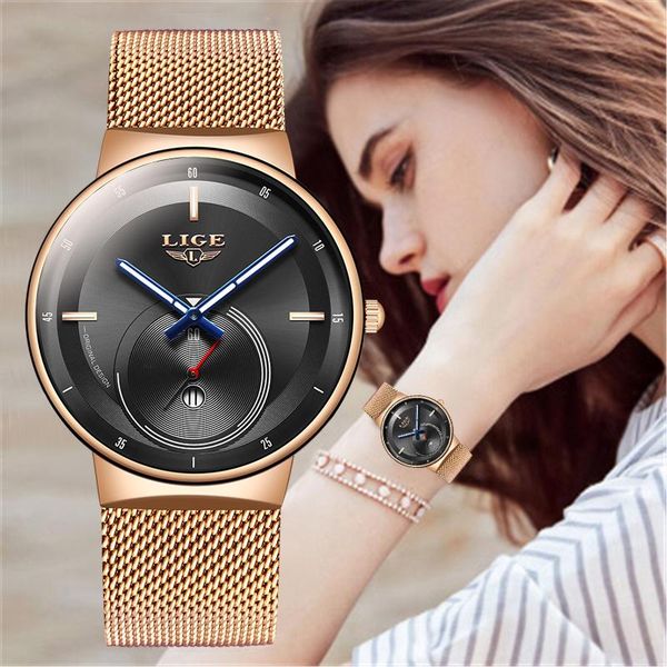wristwatches lige women watches waterproof watch fashion ladies stainless steel ultra-thin casual wristwatch quartz clock, Slivery;brown
wristwatches lige women watches waterproof watch fashion ladies stainless steel ultra-thin casual wristwatch quartz clock, Slivery;brown