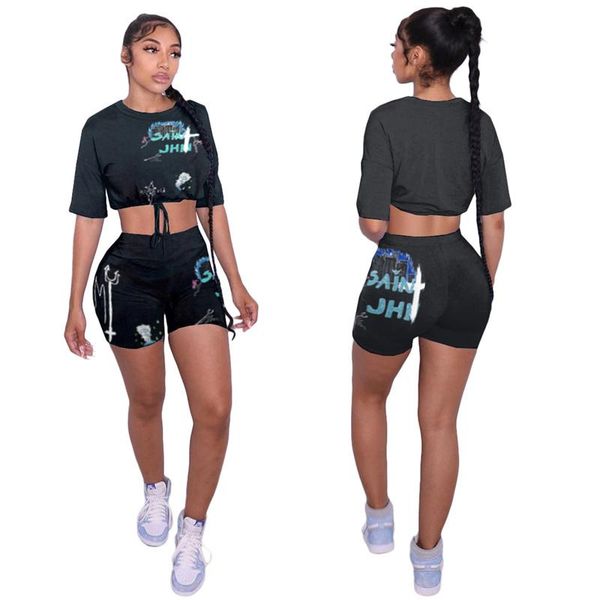 women's tracksuits all black o nekc short sleeve bro and pants casual lady fashion high street playsuits, Gray
women's tracksuits all black o nekc short sleeve bro and pants casual lady fashion high street playsuits, Gray