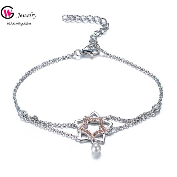 link, chain silver s925 women star pearl link bracelets charm pendant 2021 summer beach jewelry bangle fashion party gifts, Black
link, chain silver s925 women star pearl link bracelets charm pendant 2021 summer beach jewelry bangle fashion party gifts, Black