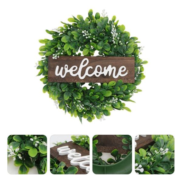 decorative flowers & wreaths 1pc attractive door wreath holiday lei with welcome sign home adornment (green)
decorative flowers & wreaths 1pc attractive door wreath holiday lei with welcome sign home adornment (green)