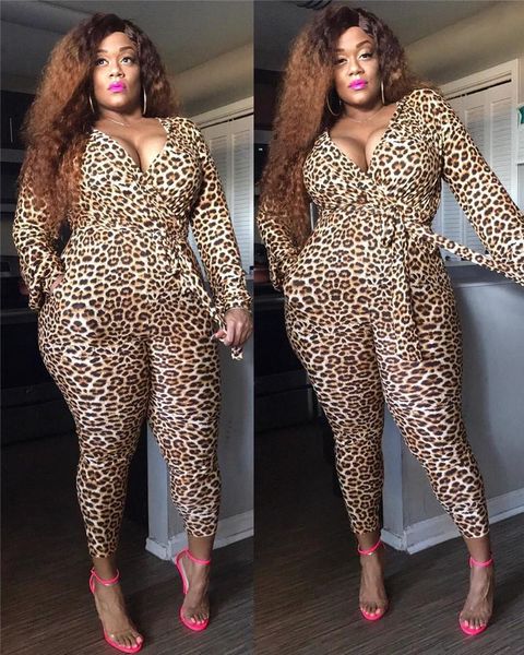 Â jumpsuits women leopard print long sleeve v-neck high waist tie up rompers 2021 lace-up homewear women's jumpsuits &, Black;white
 jumpsuits women leopard print long sleeve v-neck high waist tie up rompers 2021 lace-up homewear women's jumpsuits &, Black;white