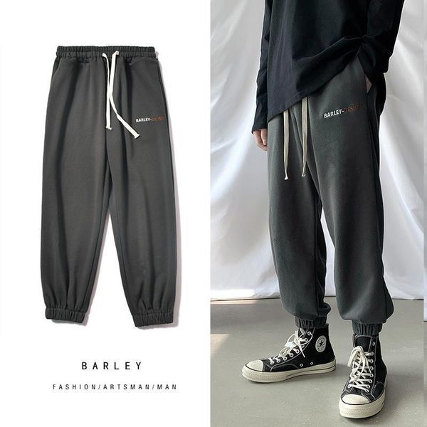men's pants korean style loose sports male drawstring closed cotton casual ankle-tied sweatpants jogging 5nud, Black
men's pants korean style loose sports male drawstring closed cotton casual ankle-tied sweatpants jogging 5nud, Black