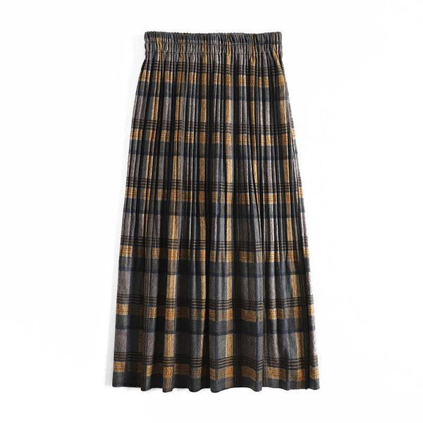 perhaps u brown yellow plaid elastic waist pleat ruched winter autumn a line empire midi skirt casual mori girl s0120 210529, Black
perhaps u brown yellow plaid elastic waist pleat ruched winter autumn a line empire midi skirt casual mori girl s0120 210529, Black