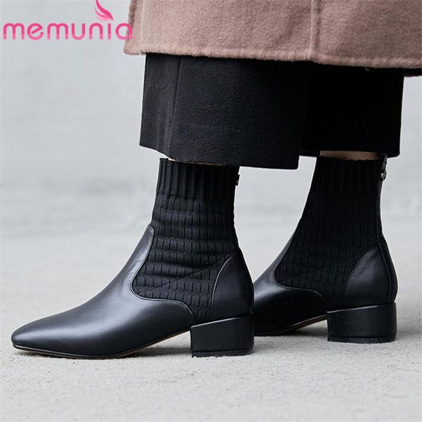 boots memunia 2021 est women ankle genuine leather shoes solid colors autumn winter square heels dress woman, Black
boots memunia 2021 est women ankle genuine leather shoes solid colors autumn winter square heels dress woman, Black