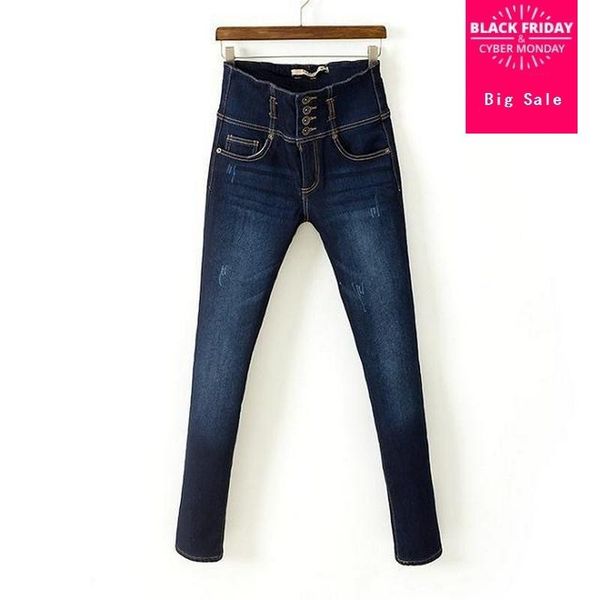 high - quality with velvet thicker warm jeans winter scratches slim four button plus denim pencil w1929 women's, Blue
high - quality with velvet thicker warm jeans winter scratches slim four button plus denim pencil w1929 women's, Blue