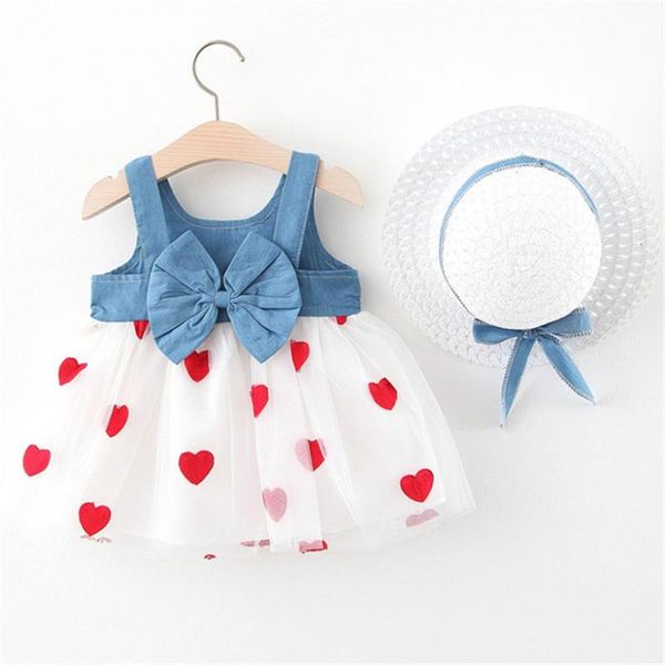 girl's dresses cute 2pieces summer toddler girls clothes set bow infant baby dress sweet love heart cotton mesh + sunhat, Red;yellow
girl's dresses cute 2pieces summer toddler girls clothes set bow infant baby dress sweet love heart cotton mesh + sunhat, Red;yellow