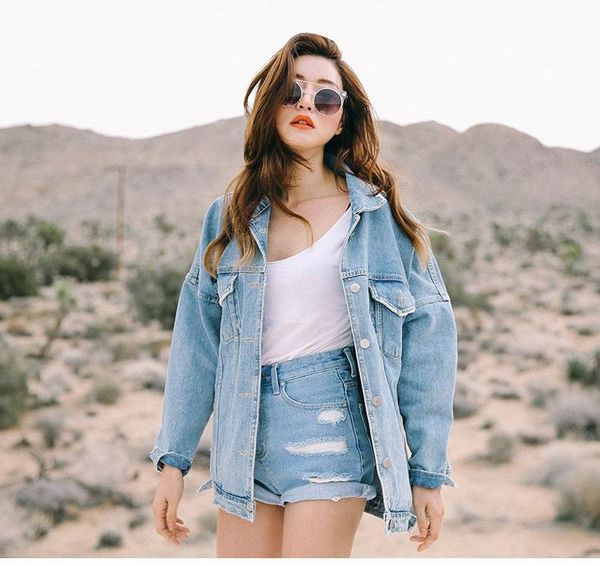 women's jackets denim jacket for women white color bomber jeans coat bf style loose outwear, Black;brown
women's jackets denim jacket for women white color bomber jeans coat bf style loose outwear, Black;brown