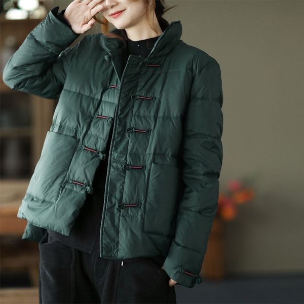 xuanjuan pomelo winter republic of china wind coil buckle warm cotton padded clothes women's white duck down jacket thickened, Black
xuanjuan pomelo winter republic of china wind coil buckle warm cotton padded clothes women's white duck down jacket thickened, Black