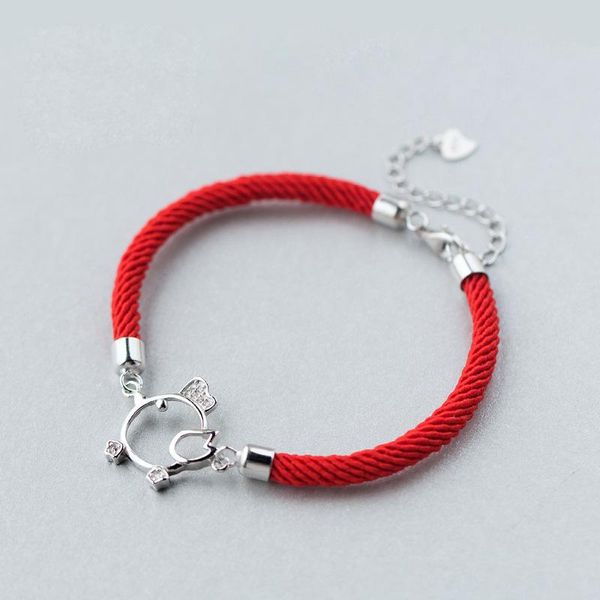link, chain la maxza 925 sterling silver classic chicken charm thick red rope bracelets thread line string jewelry for women, Black
link, chain la maxza 925 sterling silver classic chicken charm thick red rope bracelets thread line string jewelry for women, Black