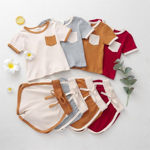 clothing sets 2021 0-4y summer kids baby boy girl pocket patch short sleeve knitted shorts loose cotton 2pcs outfits set, White
clothing sets 2021 0-4y summer kids baby boy girl pocket patch short sleeve knitted shorts loose cotton 2pcs outfits set, White