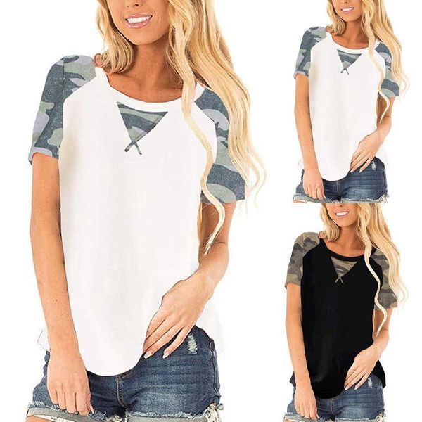 summer women short-sleeved camouflage print stitching o-neck loose t-shirt pullover fashion casual comfortable female women's, White
summer women short-sleeved camouflage print stitching o-neck loose t-shirt pullover fashion casual comfortable female women's, White