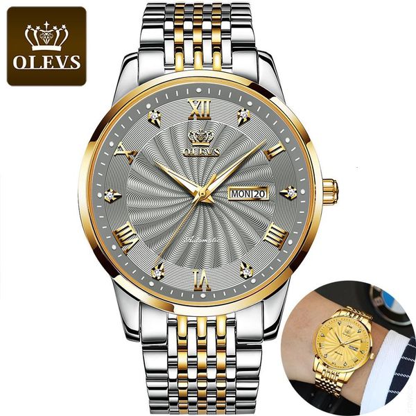 olevs fashion diamond men mechanical clock lighting calendar business sports rust samples male relogio masculino, Slivery;brown
olevs fashion diamond men mechanical clock lighting calendar business sports rust samples male relogio masculino, Slivery;brown