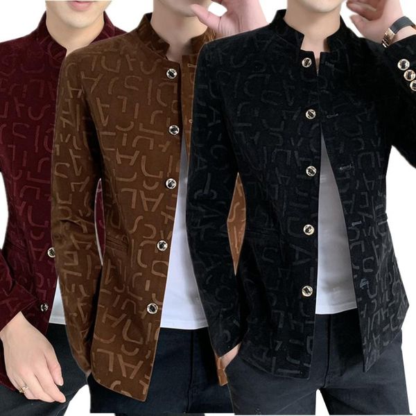 autumn winter fashion stand-up collar men business casual suit single-breasted letter printed jacket slim fit youth male blazers men's, White;black
autumn winter fashion stand-up collar men business casual suit single-breasted letter printed jacket slim fit youth male blazers men's, White;black