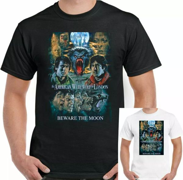 american werewolf in london t-shirt movie film horror halloween vampire tee top, White;black
american werewolf in london t-shirt movie film horror halloween vampire tee top, White;black
