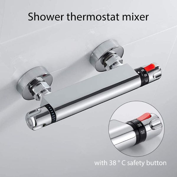 bathroom shower sets bathtub faucet thermostatic control button wall mounted & cold mixer tap safety accessories silver
bathroom shower sets bathtub faucet thermostatic control button wall mounted & cold mixer tap safety accessories silver