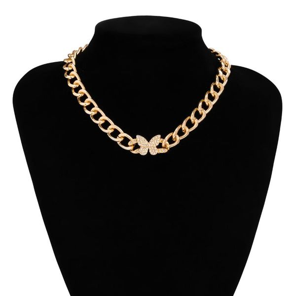 chains punk crystal butterfly necklace for women fashion jewelry hip hop rock simple metal wholesale, Silver
chains punk crystal butterfly necklace for women fashion jewelry hip hop rock simple metal wholesale, Silver