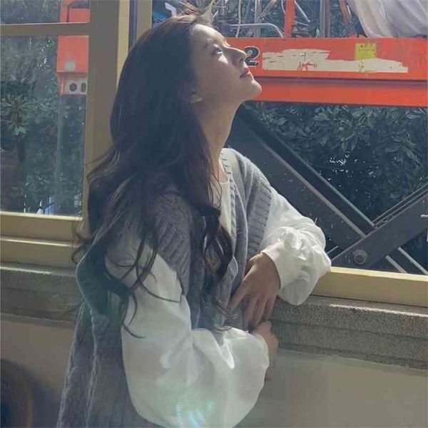 women's sweater vest spring and autumn v-neck 210427, White;black
women's sweater vest spring and autumn v-neck 210427, White;black