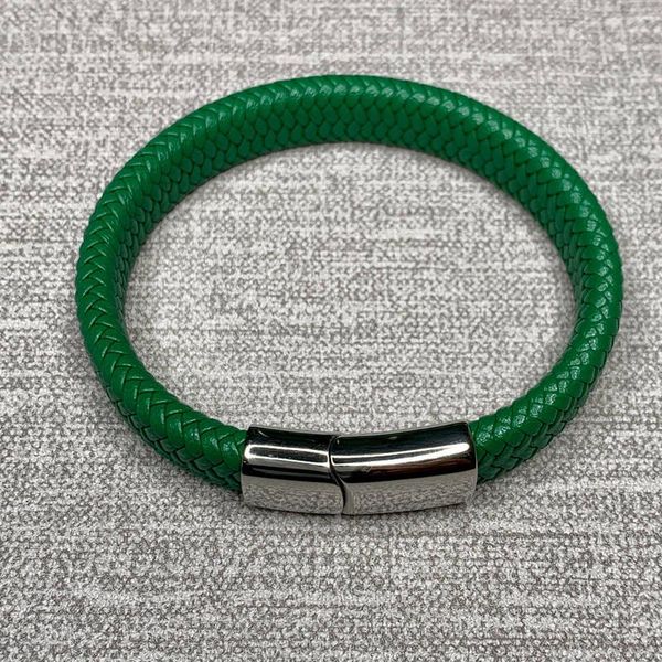 cuff fashion stainless steel bracelets woven genuine leather black men classic charm magnetic buckle e0016, White
cuff fashion stainless steel bracelets woven genuine leather black men classic charm magnetic buckle e0016, White