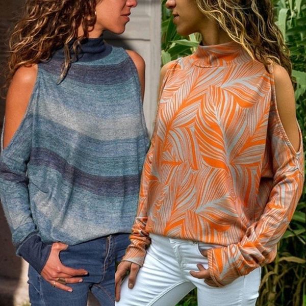 women's hoodies & sweatshirts turtleneck pullover long sleeve casual leakage shoulder print knitted women blouses shirt 1pc, Black
women's hoodies & sweatshirts turtleneck pullover long sleeve casual leakage shoulder print knitted women blouses shirt 1pc, Black