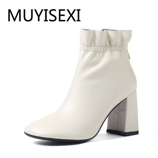 dress shoes white thick high heel ankle boots zipper genuine lleather lacework ruffles autumn for women black duo01 muyisexi
dress shoes white thick high heel ankle boots zipper genuine lleather lacework ruffles autumn for women black duo01 muyisexi