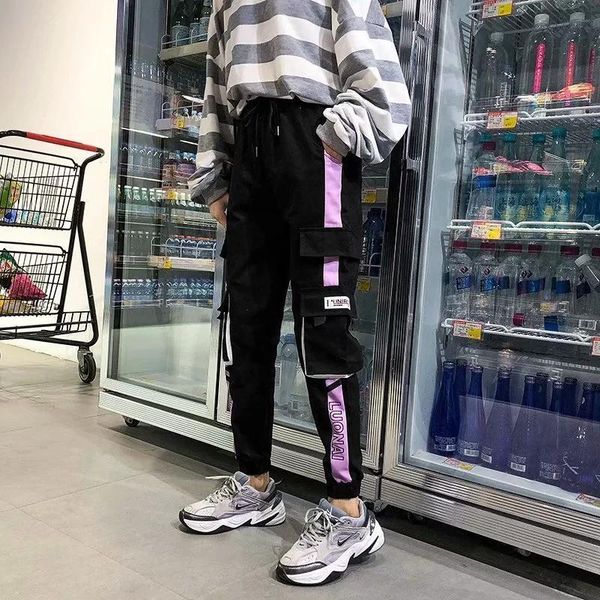 women cargo pants casual sweatpants joggers hip-hop punk ladies penci harem trousers men's, Black
women cargo pants casual sweatpants joggers hip-hop punk ladies penci harem trousers men's, Black