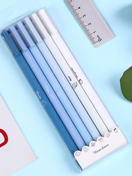 gel pens 6 packs of blue gradient morandi ins black fountain pen student water-based cute test signature
gel pens 6 packs of blue gradient morandi ins black fountain pen student water-based cute test signature