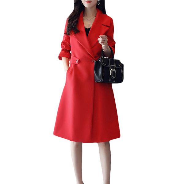 women's trench coats 2021 spring autumn plus size windbreaker coat women fashion slim long waist casual overcoat 4xl e018, Tan;black
women's trench coats 2021 spring autumn plus size windbreaker coat women fashion slim long waist casual overcoat 4xl e018, Tan;black
