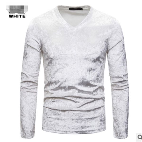 factoryfq3e 2020 mens t shirts long casual tshirt new men's velvet v-neck multi color sleeve slim fit t-shirt b151, White;black 
factoryfq3e 2020 mens t shirts long casual tshirt new men's velvet v-neck multi color sleeve slim fit t-shirt b151, White;black
